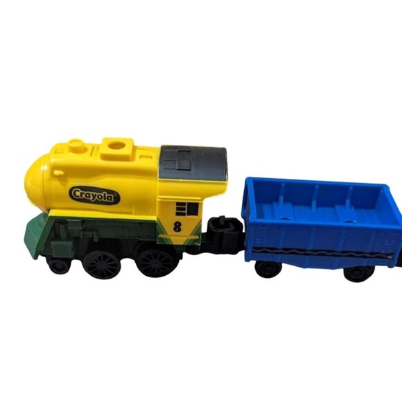 Lionel Crayola Imagination Express Train Set Engine Cargo Car Toy  2 track parts - Picture 3 of 15